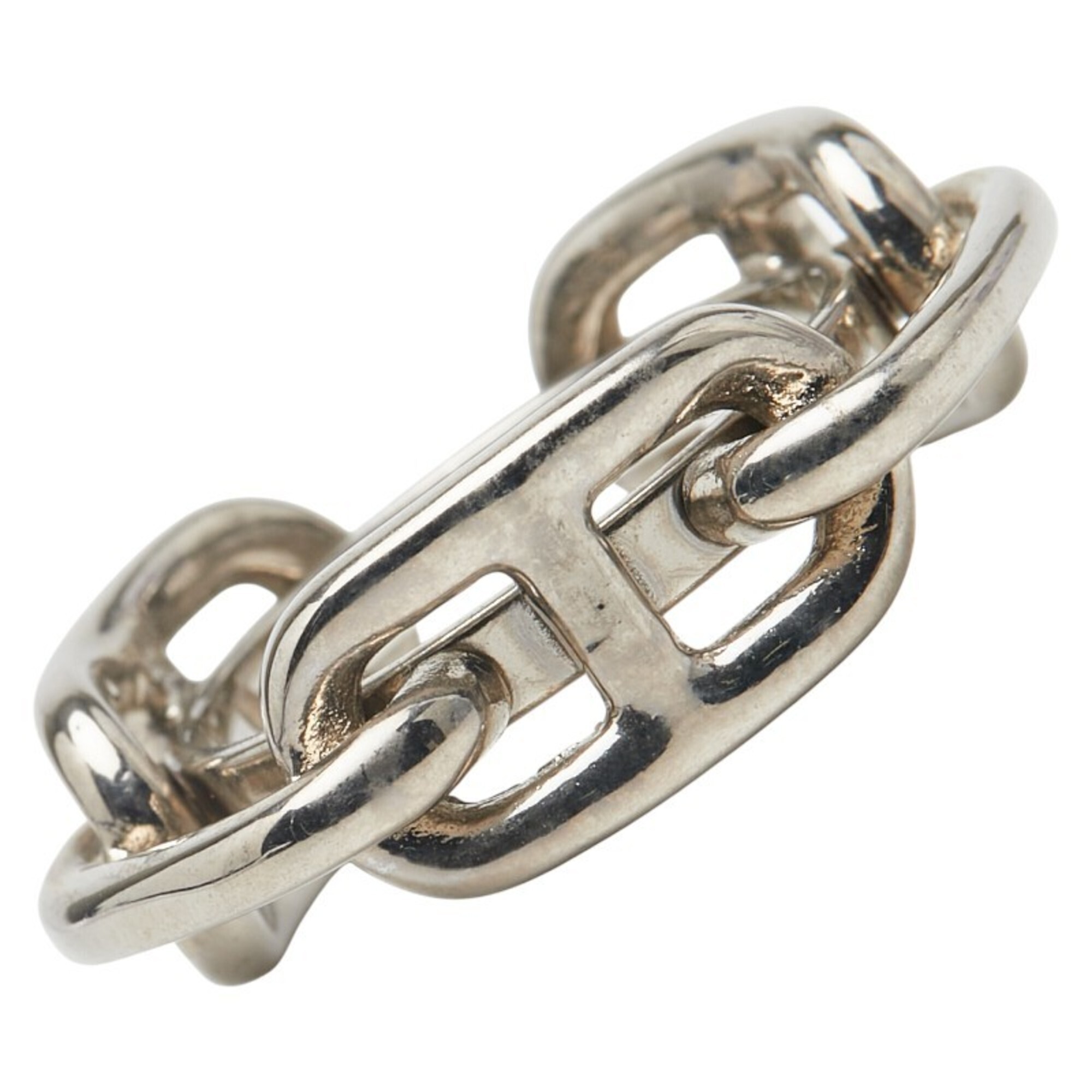 Hermes Chaine D'ancre Scarf Ring Silver Metal Women's Hermes
